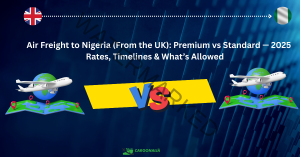 Read more about the article Air Freight to Nigeria (From the UK): Premium vs Standard — 2025 Rates, Timelines & What’s Allowed