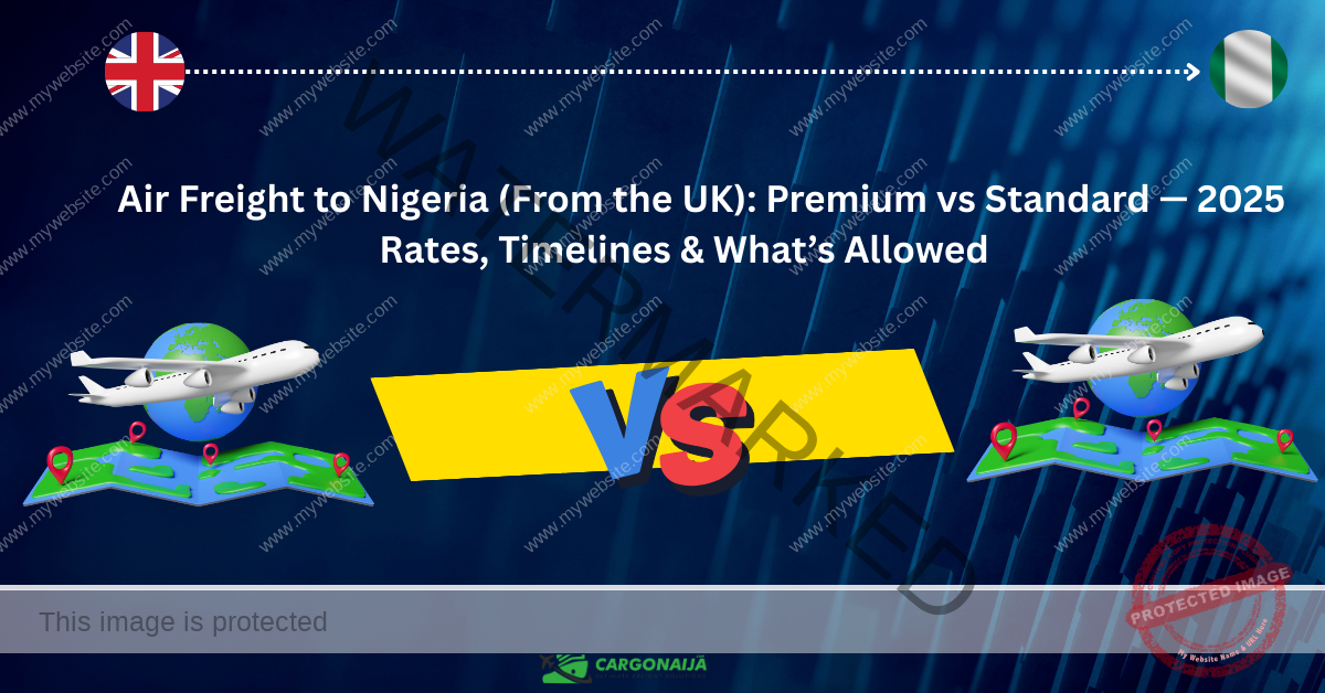 Read more about the article Air Freight to Nigeria (From the UK): Premium vs Standard — 2025 Rates, Timelines & What’s Allowed