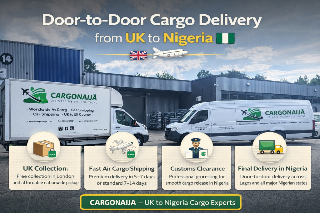 cargonaija cargo van providing door to door shipping from UK to Nigeria