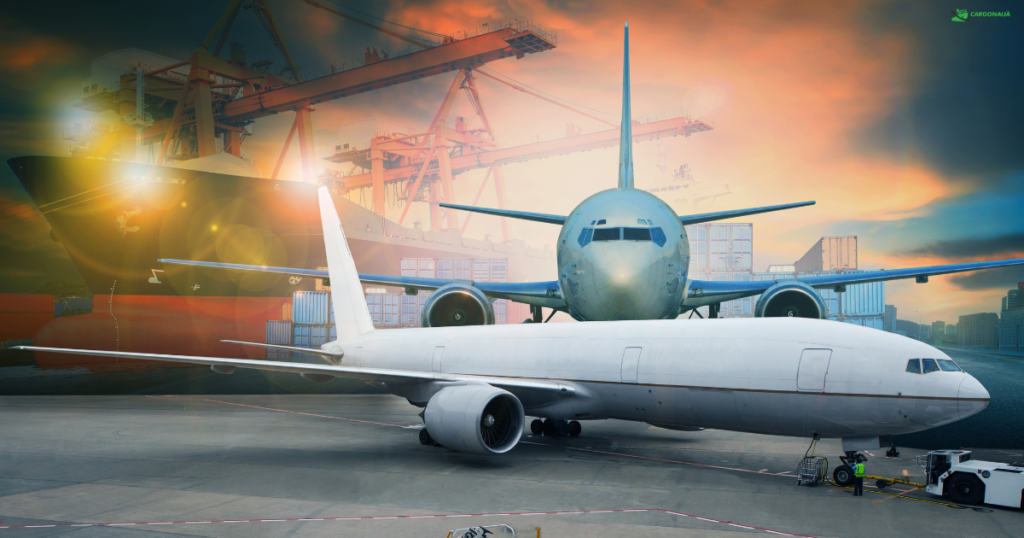 air freight vs sea shipping UK to USA delivery time comparison fast vs slow cargo