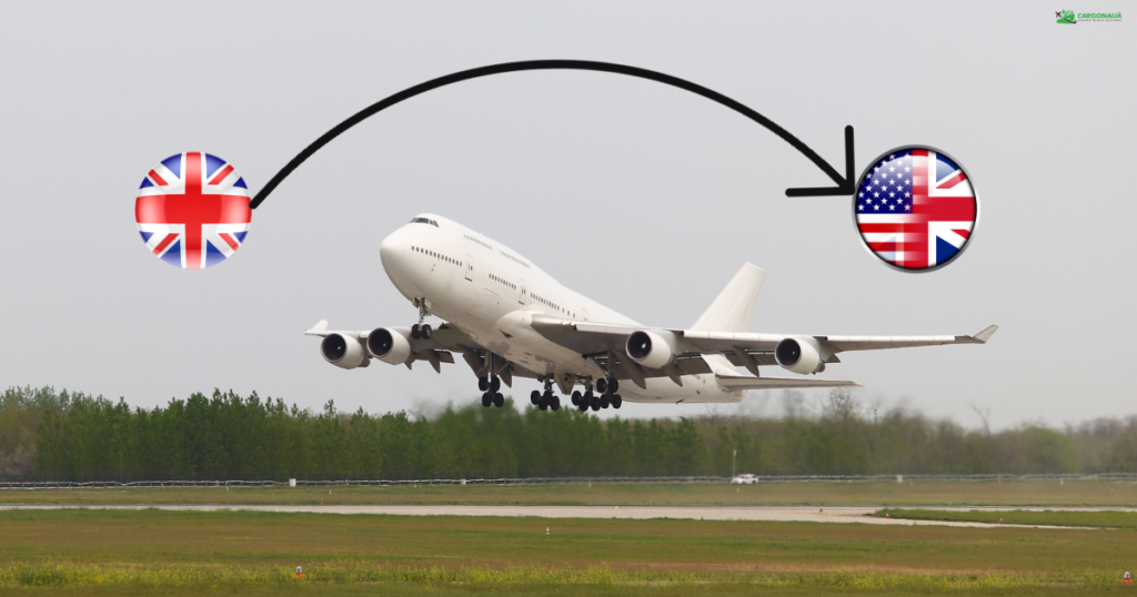 air freight to USA from UK cargo plane fast shipping service UK to USA