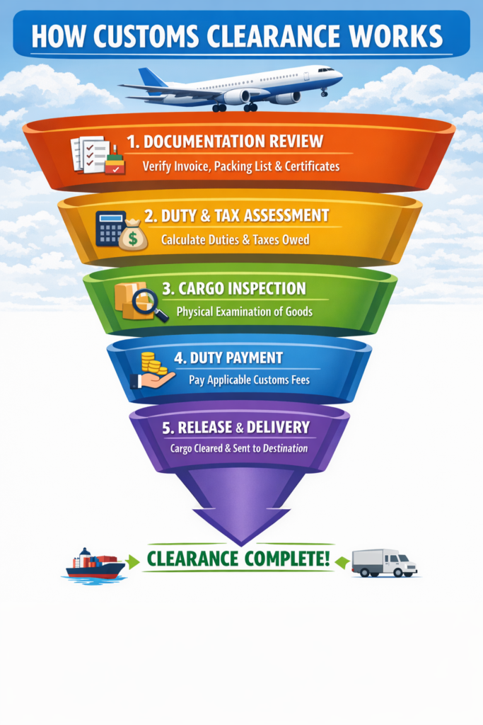 how customs clearance works in Nigeria step by step process cargo container vehicle clearing Lagos ports
