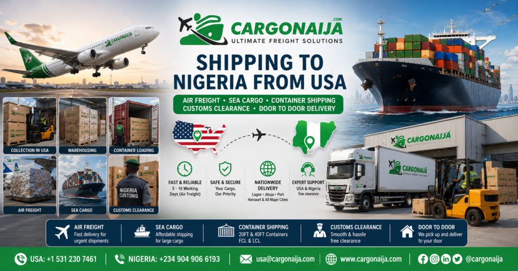 Cargonaija logistics team managing shipments from USA to Nigeria