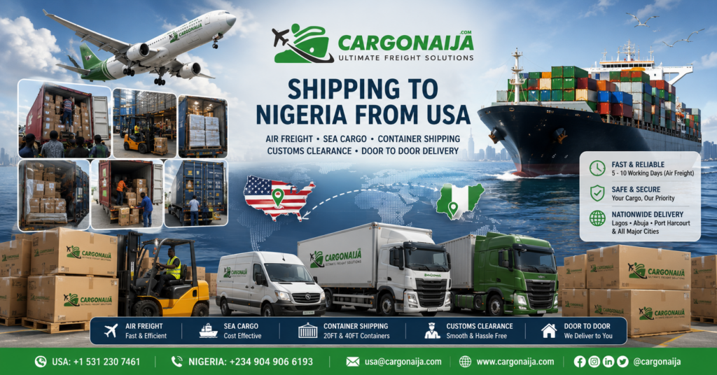 Customer receiving shipment delivered from USA to Nigeria