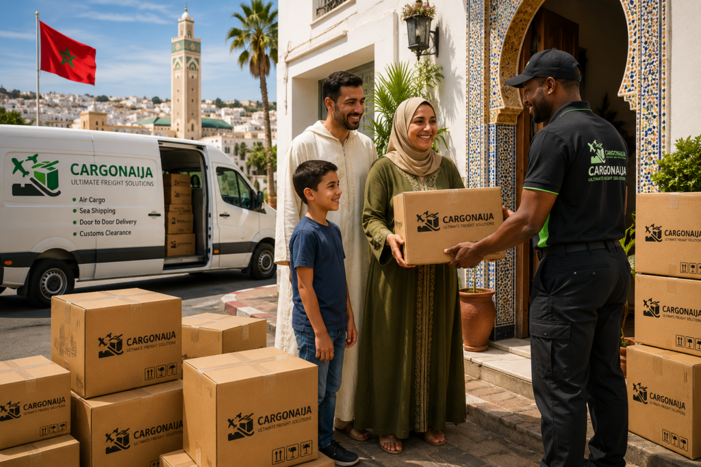 Door-to-door parcel delivery from the UK to Morocco by Cargonaija.