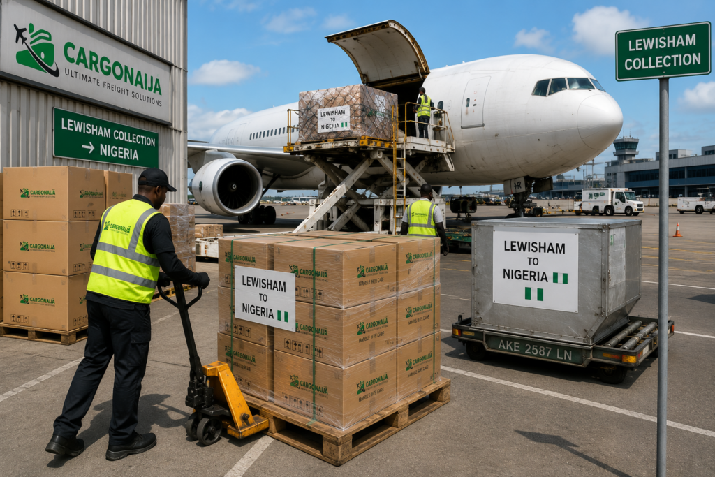 Cargonaija cargo collected in Lewisham prepared for air freight to Nigeria