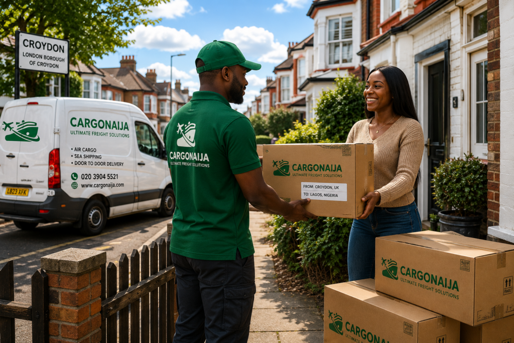 Doorstep cargo collection in Croydon for shipping to Nigeria with Cargonaija