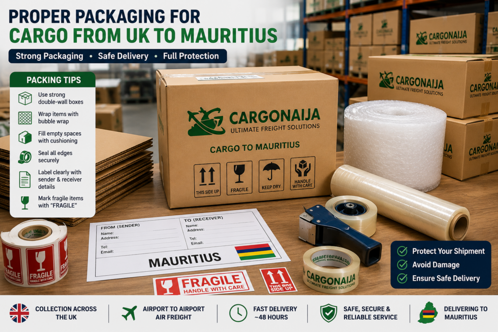 Professional Packaging for Cargo from UK to Mauritius