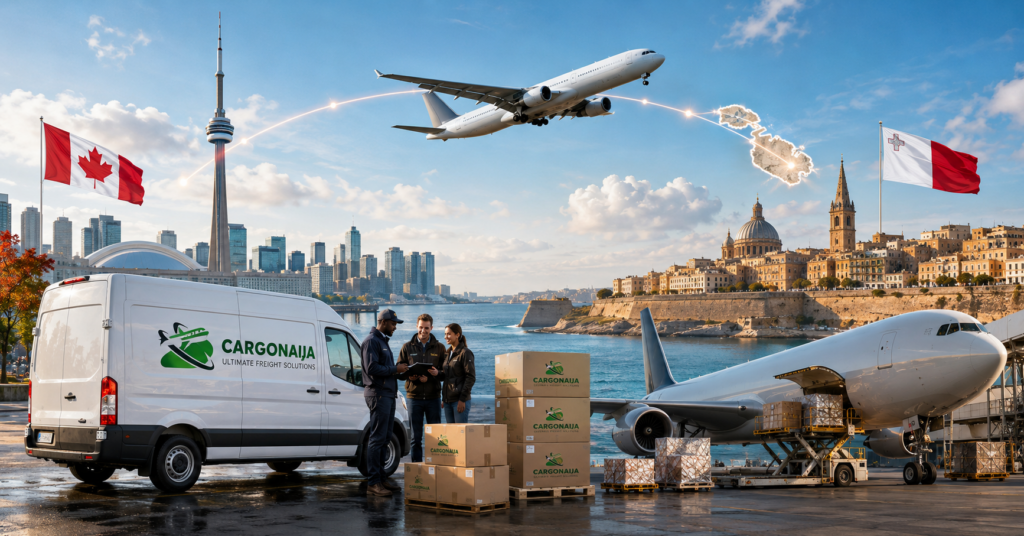 Cargo from Canada to Malta with Cargonaija air freight and professional cargo collection in Canada