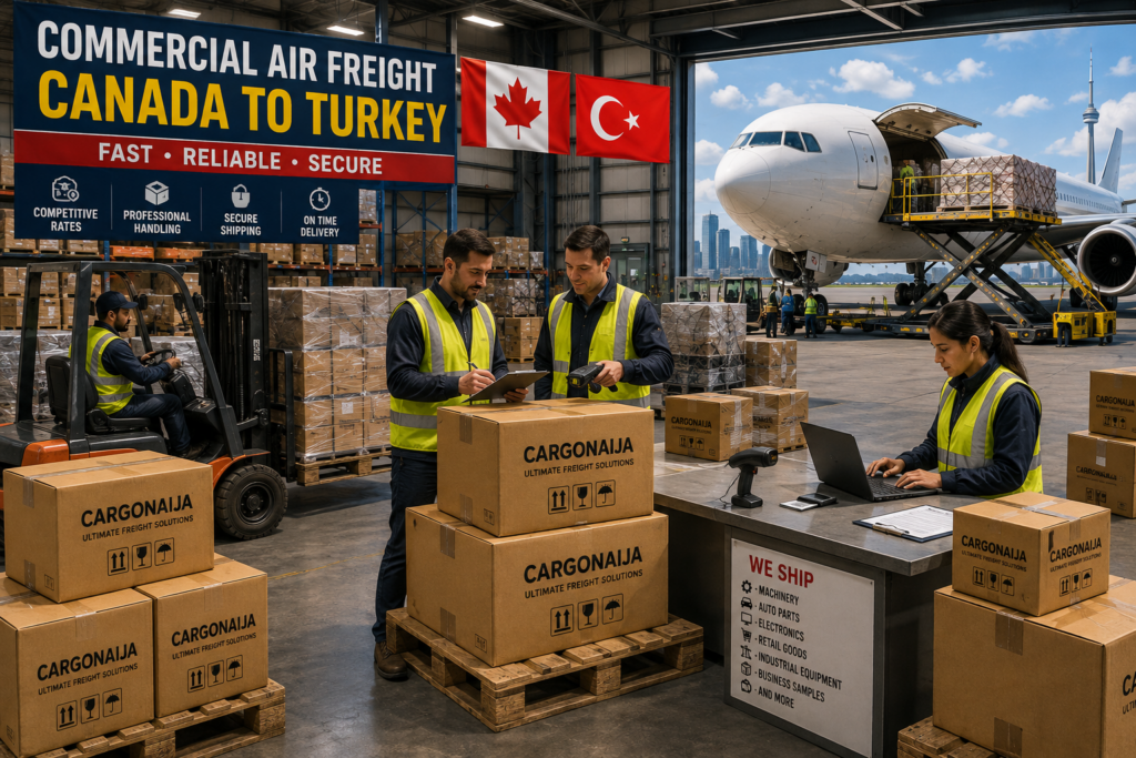 Commercial air freight from Canada to Turkey for manufacturers exporters wholesalers retailers and businesses