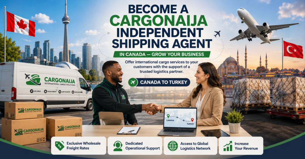 Cargonaija independent shipping agent in Canada accepting international cargo shipments to Turkey